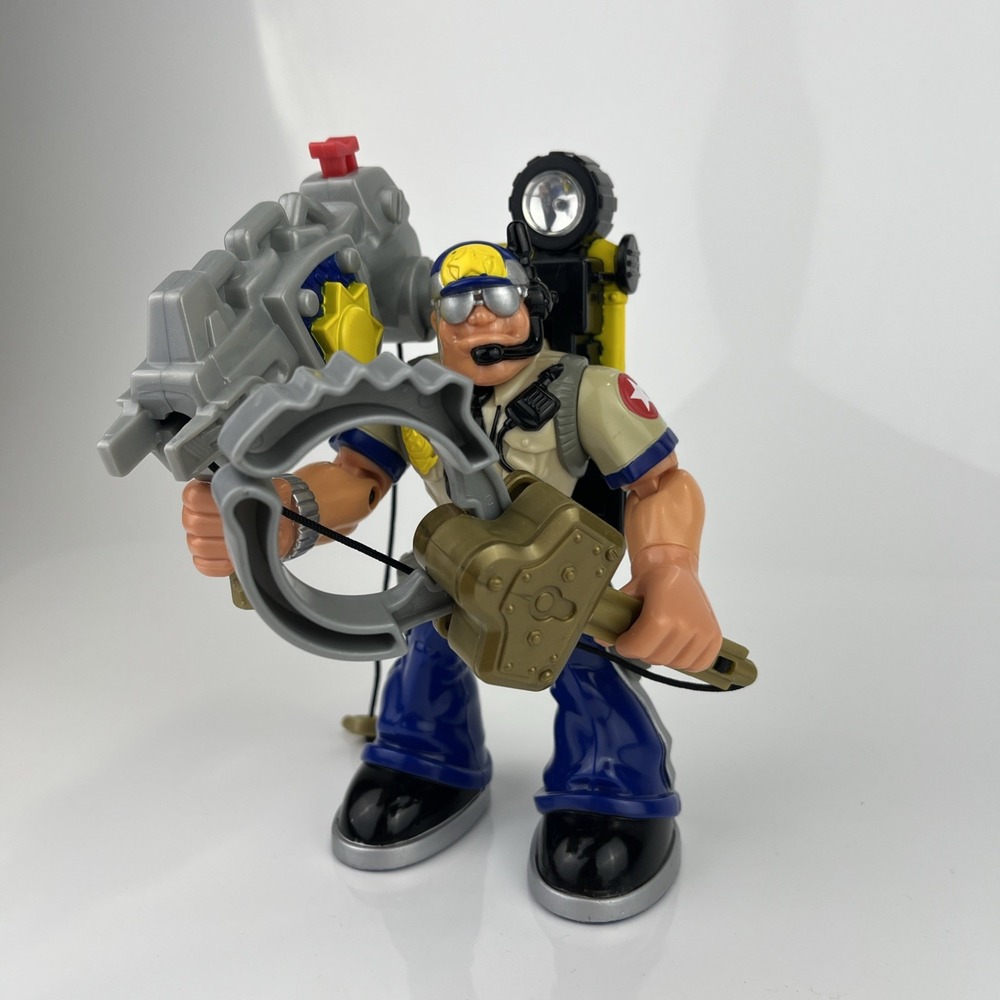 Vtg Fisher-Price Rescue Heroes Captain‎ Cuffs Night Patrol Action Figure 2001